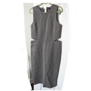 ICONE | grey pencil dress with cutouts | L